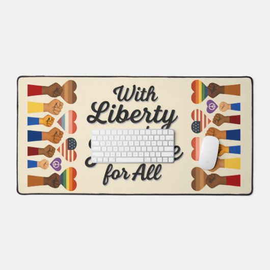 With Liberty and Justice for All Protest Freedom Bureaumat (Keyboard & Muis)