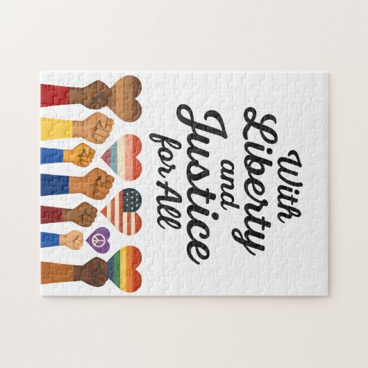 With Liberty and Justice for All Protest Freedom Legpuzzel (Horizontaal)