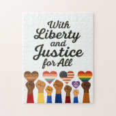 With Liberty and Justice for All Protest Freedom Legpuzzel (Verticaal)