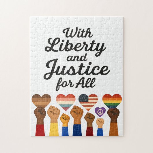 With Liberty and Justice for All Protest Freedom Legpuzzel (Verticaal)