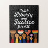 With Liberty and Justice for All Protest Freedom Legpuzzel (Verticaal)