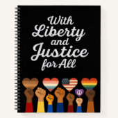 With Liberty and Justice for All Protest Freedom Notitieboek (Voorkant)