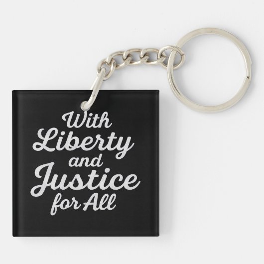 With Liberty and Justice for All Protest Freedom Sleutelhanger (Achterkant)