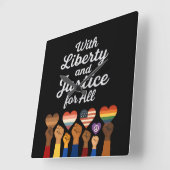 With Liberty and Justice for All Protest Freedom Vierkante Klok (Hoek)