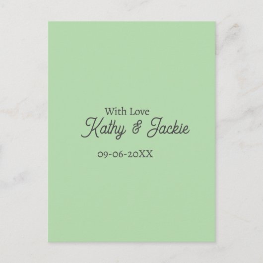 With love add couple name wedding simple minimal  briefkaart (Voorkant)