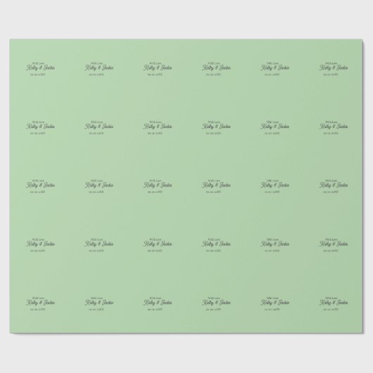 With love add couple name wedding simple minimal  cadeaupapier (Vlak)