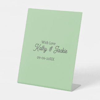 With love add couple name wedding simple minimal  reclamebord met voetstuk
