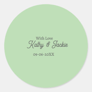 With love add couple name wedding simple minimal  ronde sticker