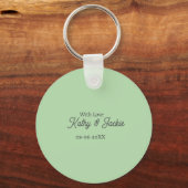 With love add couple name wedding simple minimal  sleutelhanger (Voorkant)