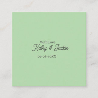 With love add couple name wedding simple minimal  vierkante visitekaartje
