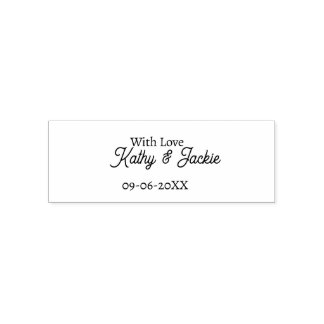 With love add couple name wedding simple minimal  zelfinktende stempel