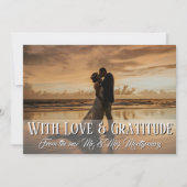 With Love and Gratitude Wedding Photo Champagne  Bedankkaart (Voorkant)