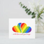with love and rainbow hearts  briefkaart (Staand voorkant)