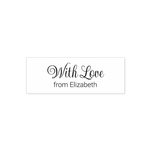 With Love Cursive Script from Your Name Zelfinktende Stempel (Design)