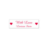 With Love (custom text) + name, cute Zelfinktende Stempel (Design)