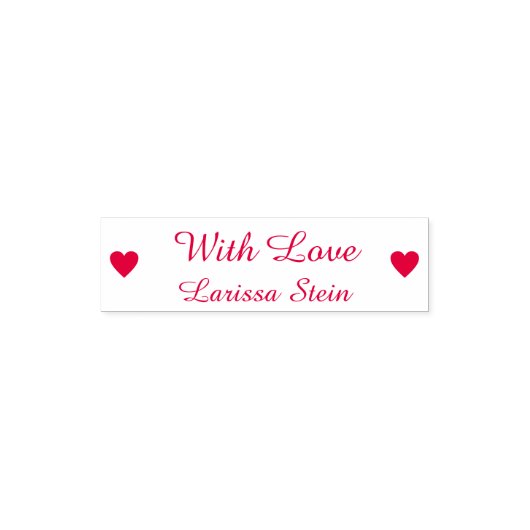 With Love (custom text) + name, cute Zelfinktende Stempel (Design)