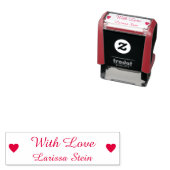 With Love (custom text) + name, cute Zelfinktende Stempel (In situ)