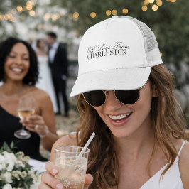 With Love From Custom City Wedding Merch Station Trucker Pet