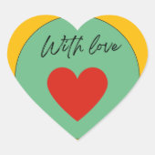 With Love Heart Sticker – Minimal Cute Love  (Voorkant)
