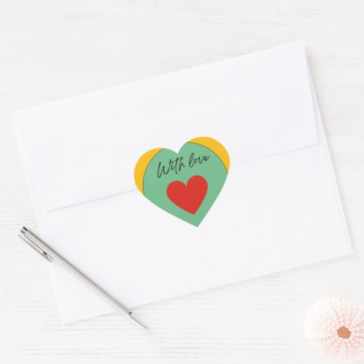 With Love Heart Sticker – Minimal Cute Love  (Envelop)