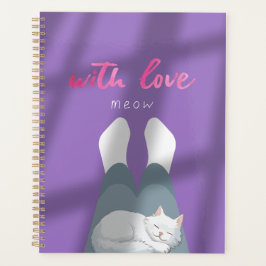 "With Love, Meow" Cozy Cat Notebook Planner