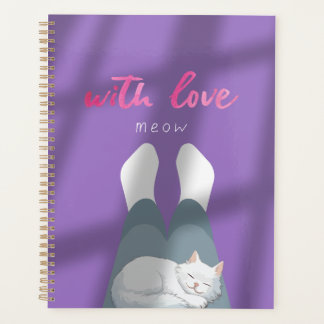 "With Love, Meow" Cozy Cat Notebook Planner