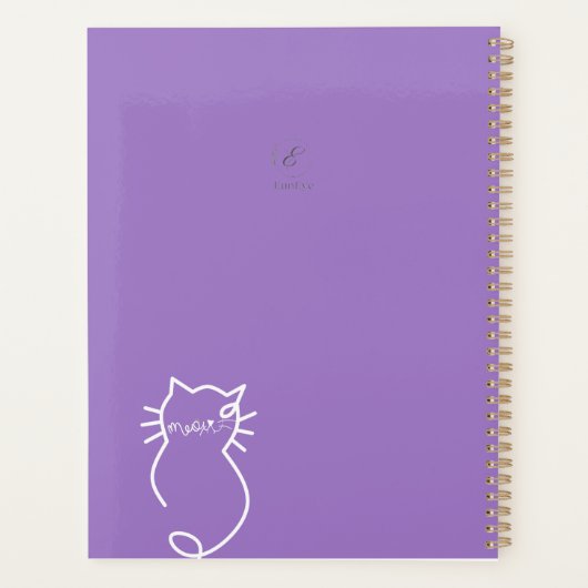 "With Love, Meow" Cozy Cat Notebook Planner (Achterkant)