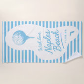 With Love Naples Beach Golf Tee Towel Strandlaken (Voorkant)