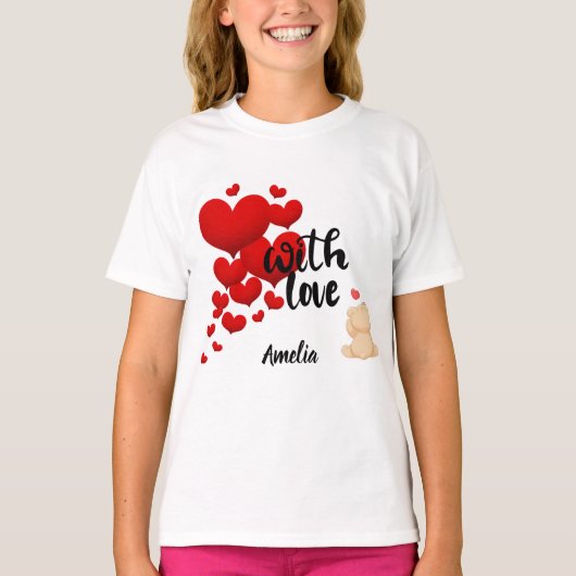 With Love Personalized Kids Basic T-Shirt (Voorkant)