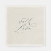 With Love Sage Green Wedding Napkins  Servet (Voorkant)