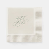 With Love Sage Green Wedding Napkins  Servet (Voorkant)