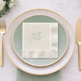 With Love Sage Green Wedding Napkins  Servet