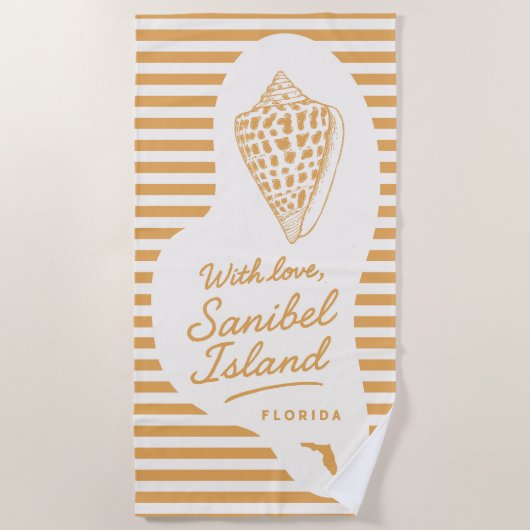 With Love Sanibel Island Junonia Beach Towel Strandlaken (Voorkant)