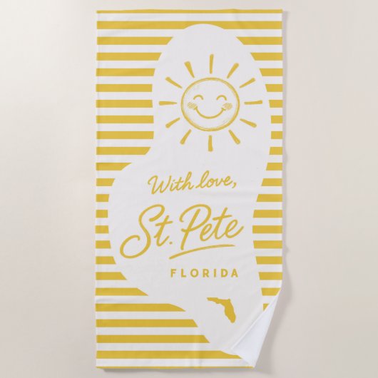 With Love St Pete Beach Towel Strandlaken (Voorkant)