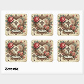 “With Love” Vintage Romantische Stickers (Vel)