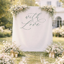 With Love Wedding Photo Backdrop Banner Wandkleed