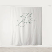 With Love Wedding Photo Backdrop Banner Wandkleed (Voorkant)