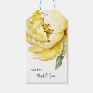 With Love Yellow Peony Personalized Names Wedding  Cadeaulabel