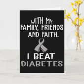 With My Family And Faith I Beat Diabetes  Kaart (Gele Bloem)