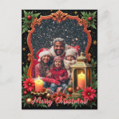 With own photo Golden Glow Greetings Feestdagenkaart (Voorkant)