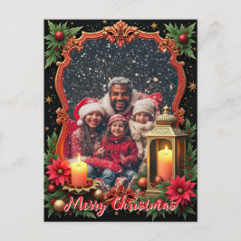 With own photo Golden Glow Greetings Feestdagenkaart