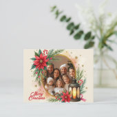 With own photo Hearth & Holly Feestdagenkaart (Staand voorkant)