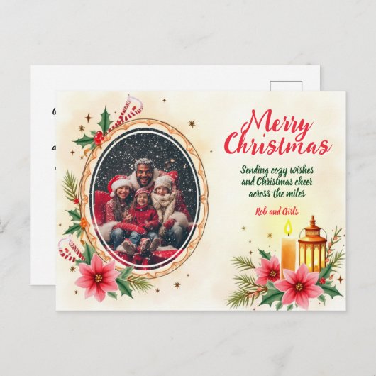 With own photo Holly & Hearth Feestdagenkaart (Voorkant / Achterkant)