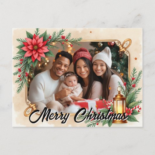 With own photo Lantern & Laughter Feestdagenkaart (Voorkant)