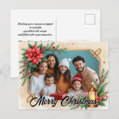 With own photo Poinsettia Parade Feestdagenkaart (Voorkant / Achterkant)