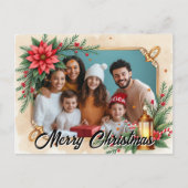 With own photo Poinsettia Parade Feestdagenkaart (Voorkant)