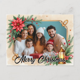 With own photo Poinsettia Parade Feestdagenkaart
