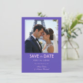 With photo Amour Éternel Eiffel Embrace Save The Date (Staand voorkant)