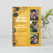 🎓With QR Artistic Flourish Graduation Kaart (Staand voorkant)