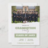 With QR code Class Year Photo Grad Party Invite Kaart (Voorkant)